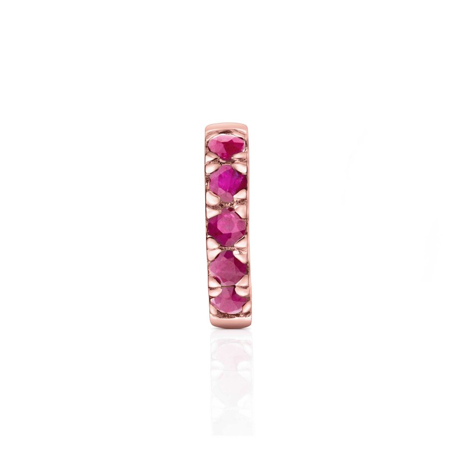 Piercings Mumit | Pendiente Piercing Eternity Colors Bold De Rub En Oro Rosa De 18 Kt