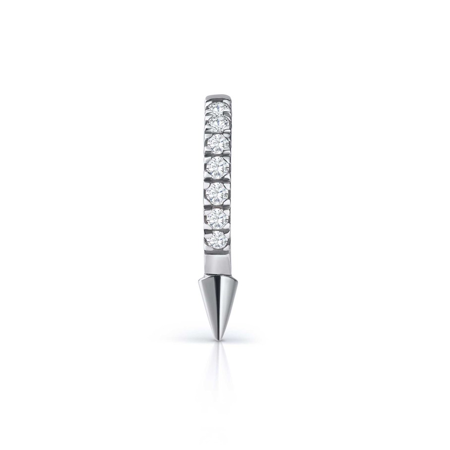 Piercings Mumit | Pendiente Piercing Spike Diamonds Mini En Oro Blanco De 18 Kt