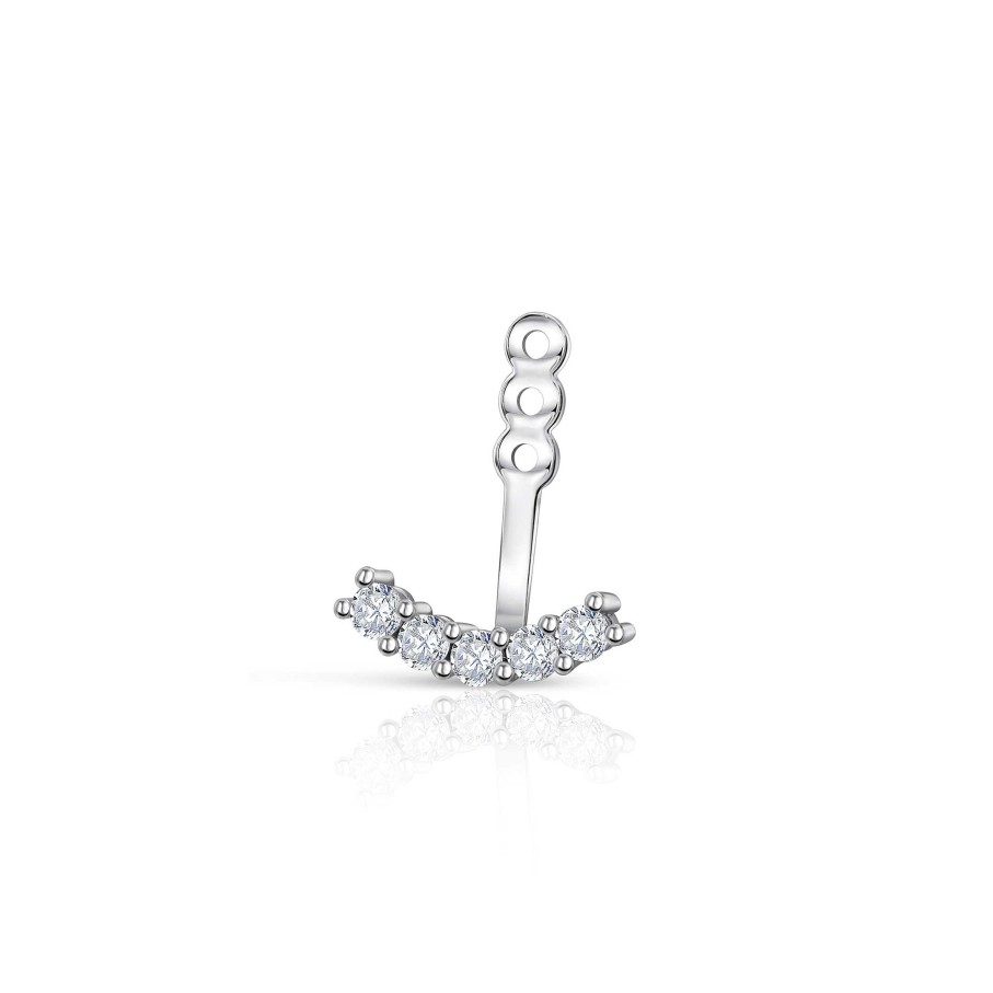 Piercings Mumit | Ear Jacket Sunrise De Diamantes En Oro Blanco De 18 Kt