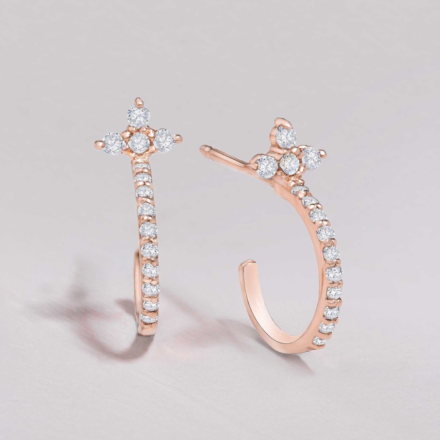 Pendientes Mumit | Pendientes Milett De Diamantes En Oro Rosa De 18 Kt