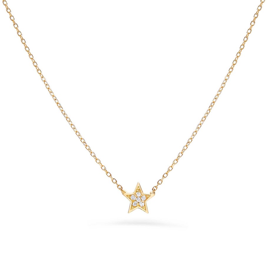 Collares Y Colgantes Mumit | Gargantilla Estrella Moon Diamonds En Oro Amarillo De 18 Kt