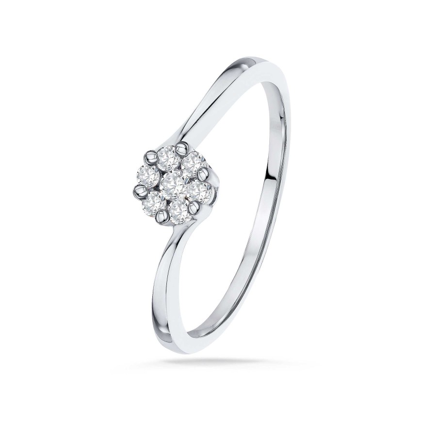 Sortijas Mumit | Sortija Blume Diamonds En Oro Blanco De 18 Kt