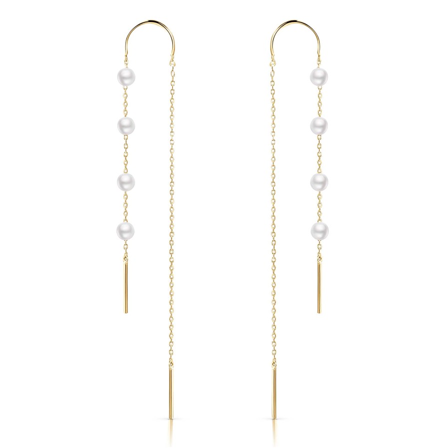 Pendientes Mumit | Pendientes Mabi Blet Pendulum De Perlas En Oro Amarillo De 18 Kt