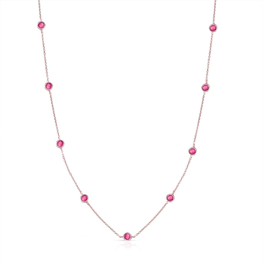 Collares Y Colgantes Mumit | Gargantilla Stud Colors De Rub Es En Oro Rosa De 18 Kt