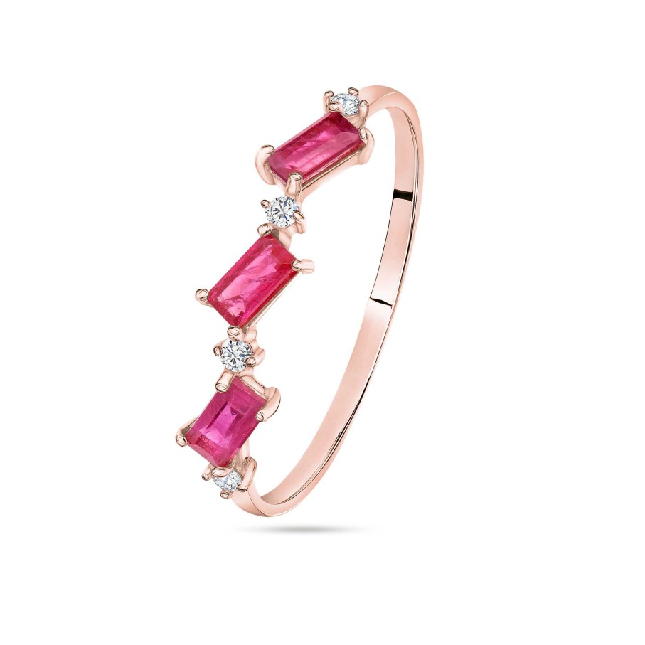 Sortijas Mumit | Sortija Dance De Rub Y Diamantes En Oro Rosa De 18 Kt