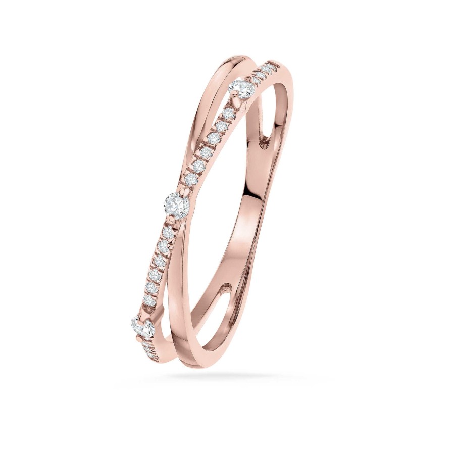 Sortijas Mumit | Sortija Doble Sweet Diamonds En Oro Rosa De 18 Kt