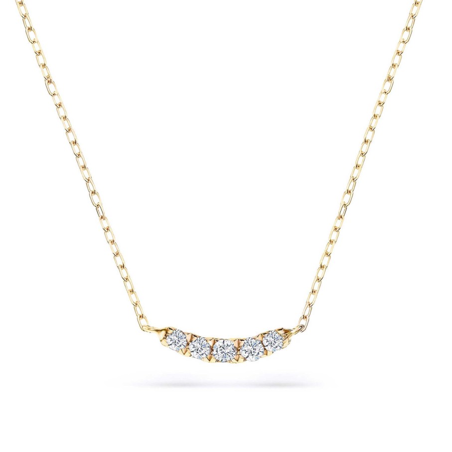 Collares Y Colgantes Mumit | Gargantilla Petite Diamonds Curve En Oro Amarillo De 18 Kt