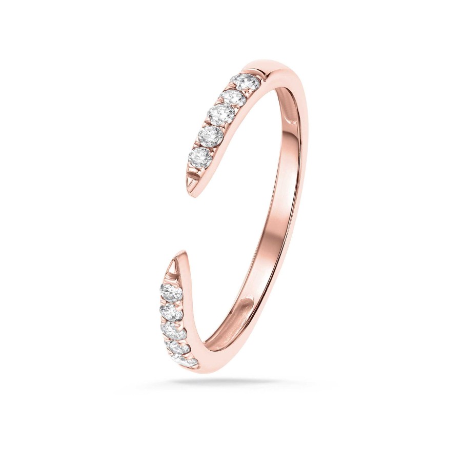 Sortijas Mumit | Sortija Cuff Diamonds En Oro Rosa De 18 Kt