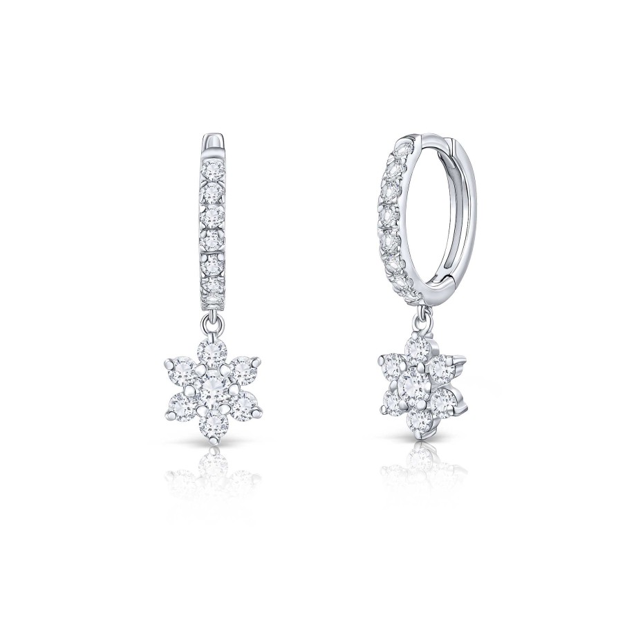 Pendientes Mumit | Pendientes Rosette Aro De Diamantes En Oro Blanco De 18 Kt