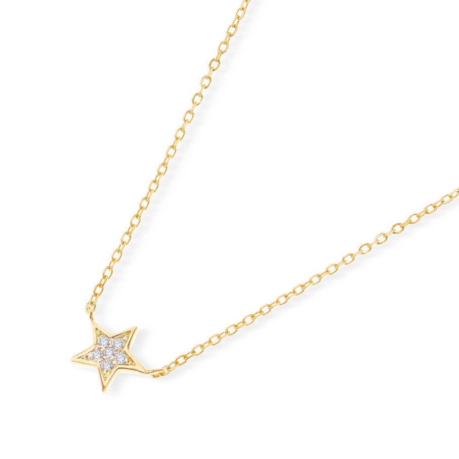 Collares Y Colgantes Mumit | Gargantilla Estrella Moon Diamonds En Oro Amarillo De 18 Kt