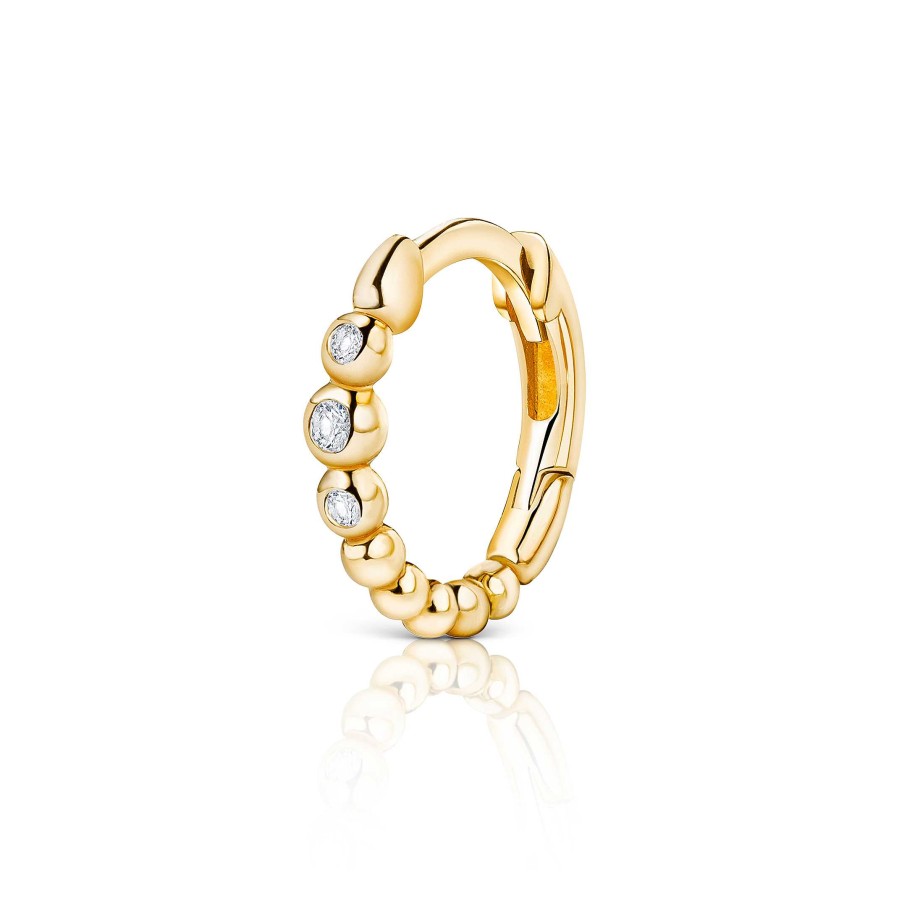 Piercings Mumit | Pendiente Piercing Bubble Diamonds En Oro Amarillo De 18 Kt