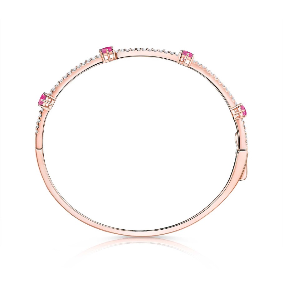 Pulseras Mumit | Pulsera Nina De Rub Es Y Diamantes En Oro Rosa De 18 Kt