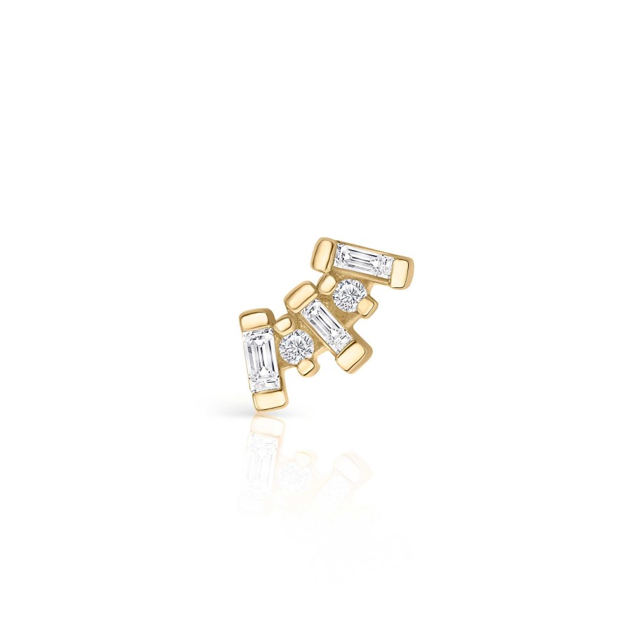 Piercings Mumit | Pendiente Piercing Isabelle De Diamantes En Oro Amarillo De 18 Kt