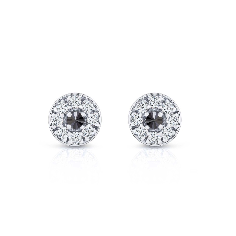 Pendientes Mumit | Pendientes Raxel Diamonds Stud En Oro Blanco De 18 Kt