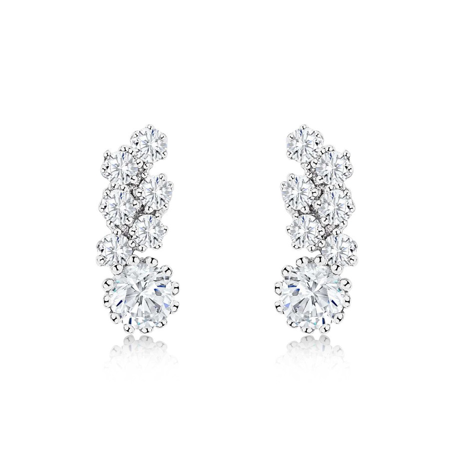 Pendientes Mumit | Pendientes Frost White De Topacios Blancos En Oro Blanco De 18 Kt