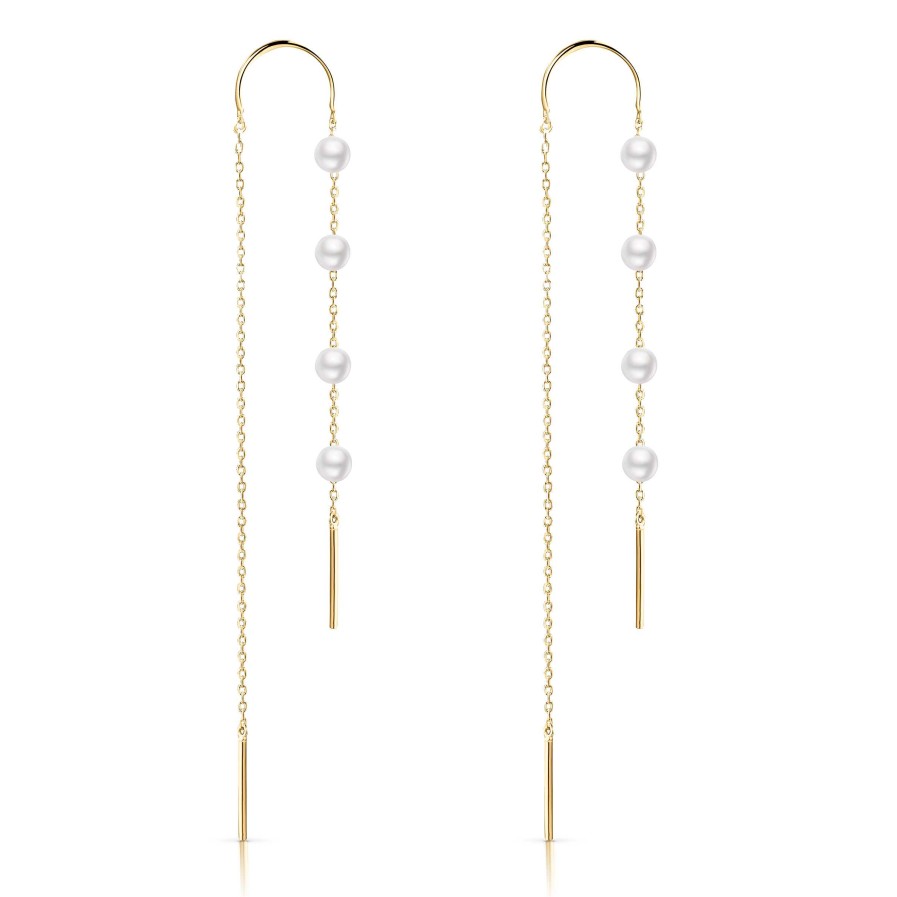 Pendientes Mumit | Pendientes Mabi Blet Pendulum De Perlas En Oro Amarillo De 18 Kt