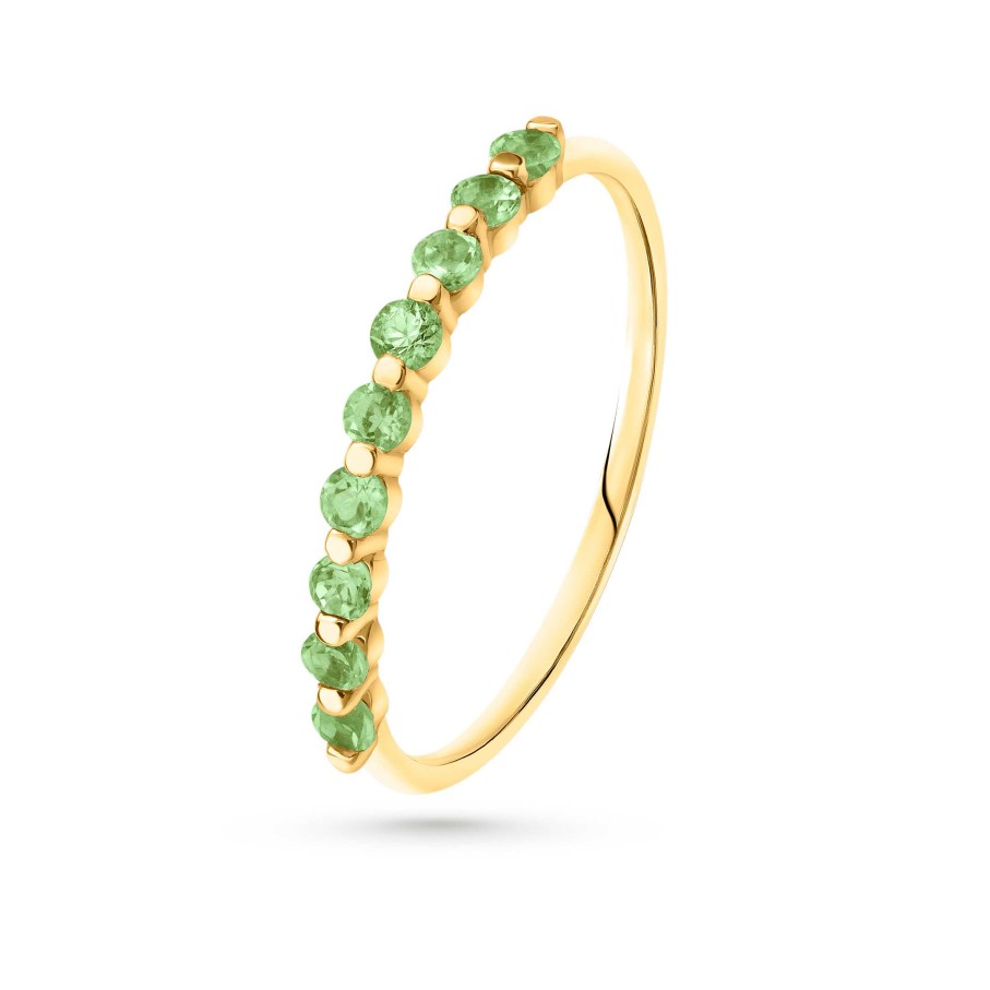 Sortijas Mumit | Sortija Dana De Topacios Verdes En Oro Amarillo De 18 Kt