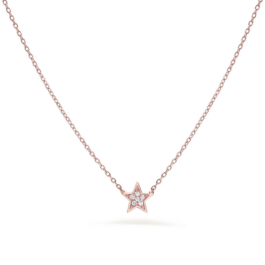 Collares Y Colgantes Mumit | Gargantilla Estrella Moon Diamonds En Oro Rosa De 18 Kt