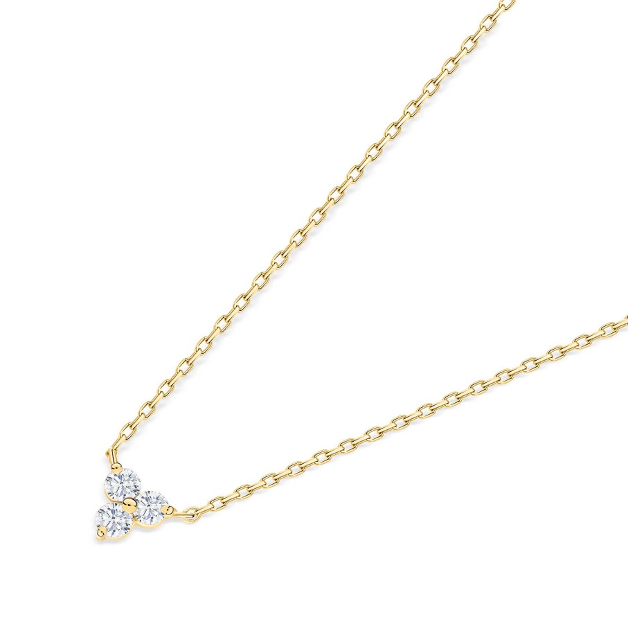 Collares Y Colgantes Mumit | Gargantilla Clover Diamonds Petite En Oro Amarillo De 18 Kt