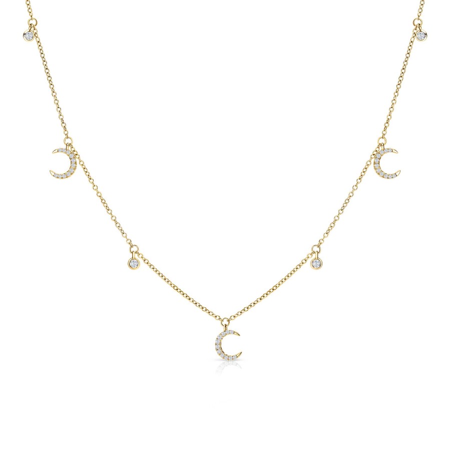 Collares Y Colgantes Mumit | Gargantilla Moon Diamonds En Oro Amarillo De 18 Kt