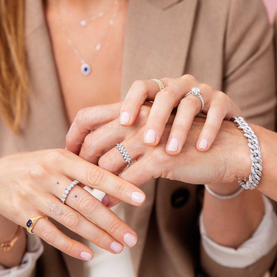 Pulseras Mumit | Pulsera Luz De Luna Velia De Eslabones Y Diamantes En Oro Blanco De 18 Kt