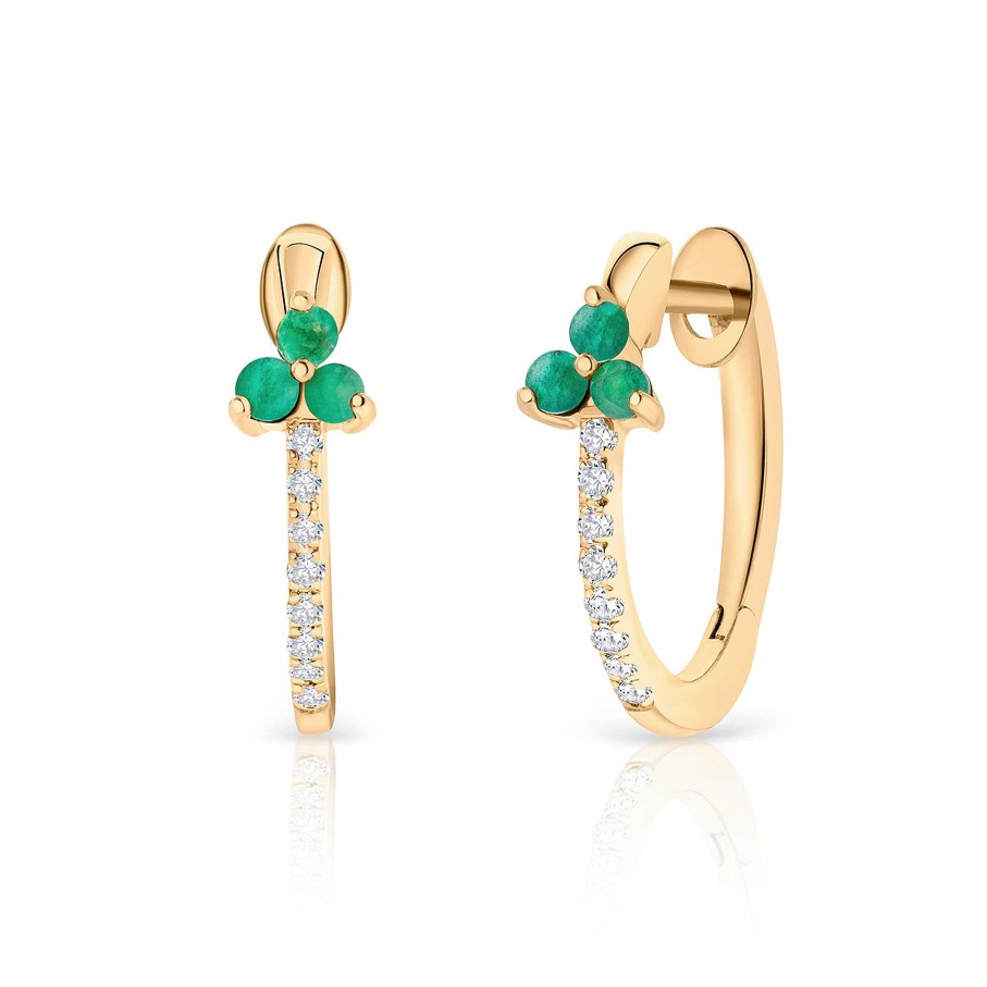 Pendientes Mumit | Pendientes Milett De Esmeraldas Y Diamantes En Oro Amarillo De 18 Kt