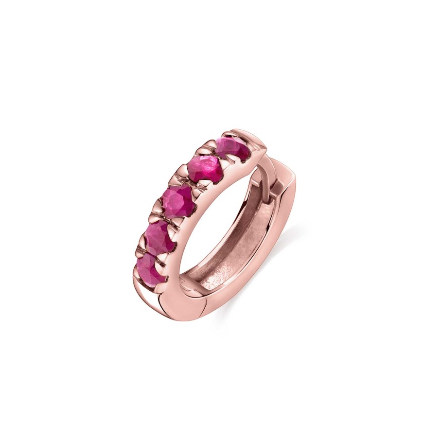 Piercings Mumit | Pendiente Piercing Eternity Colors Bold De Rub En Oro Rosa De 18 Kt