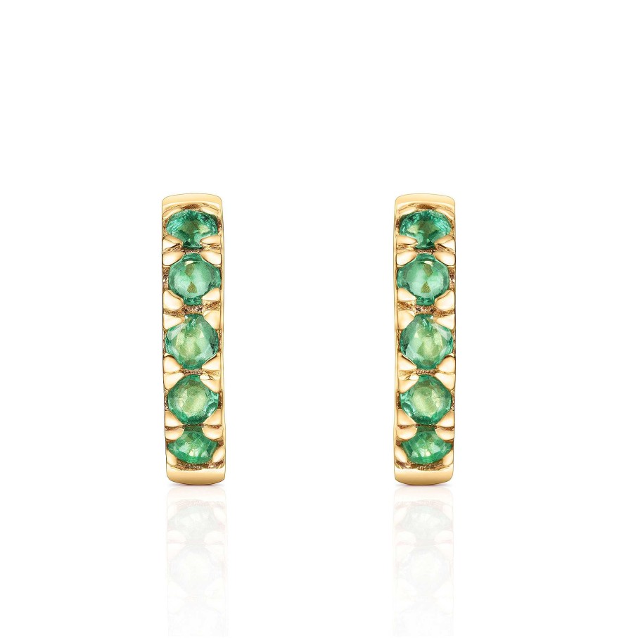 Pendientes Mumit | Pendientes Eternity Colors Bold De Esmeralda En Oro Amarillo De 18 Kt