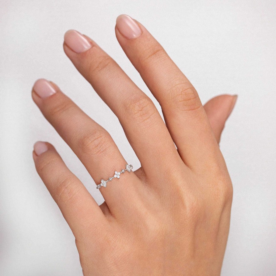 Sortijas Mumit | Sortija Milett De Diamantes En Oro Blanco De 18 Kt