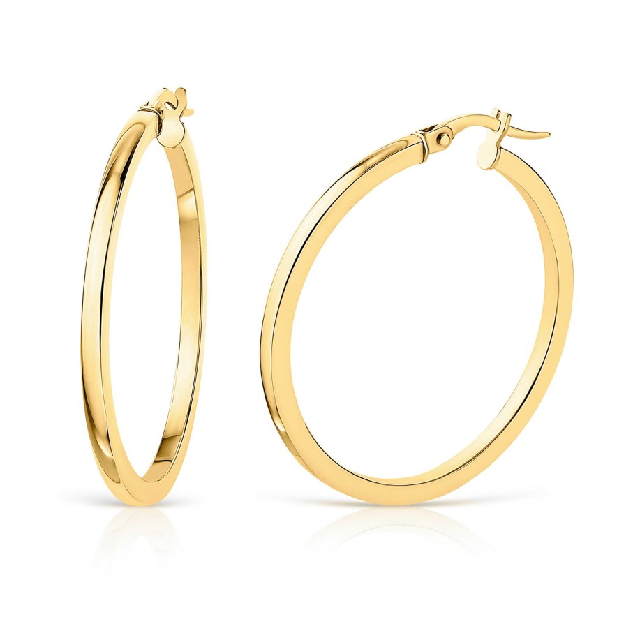 Pendientes Mumit | Pendientes Aro Midi Hoops Large 30 Mm En Oro Amarillo De 18 Kt