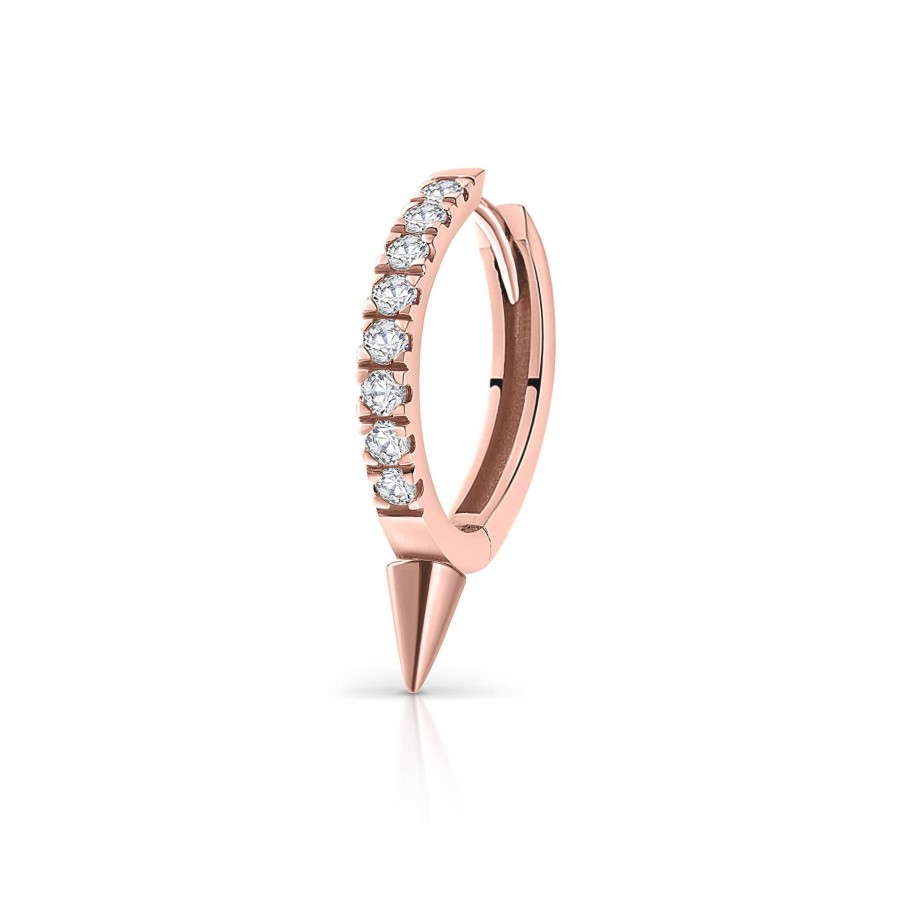 Piercings Mumit | Pendiente Piercing Spike Diamonds En Oro Rosa De 18 Kt