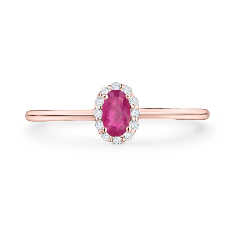 Sortijas Mumit | Sortija Nina De Rub Y Diamantes En Oro Rosa De 18 Kt