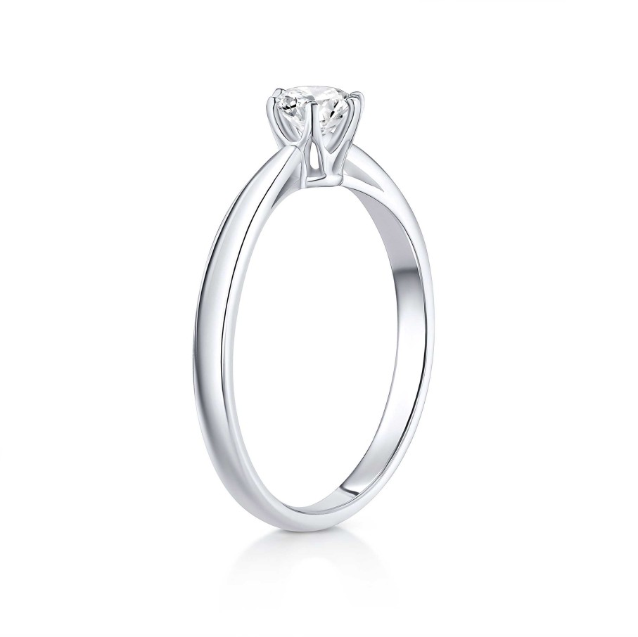 Anillos De Compromiso Mumit | Solitario Always De Diamante 0,40 Cts. En Oro Blanco De 18 Kt