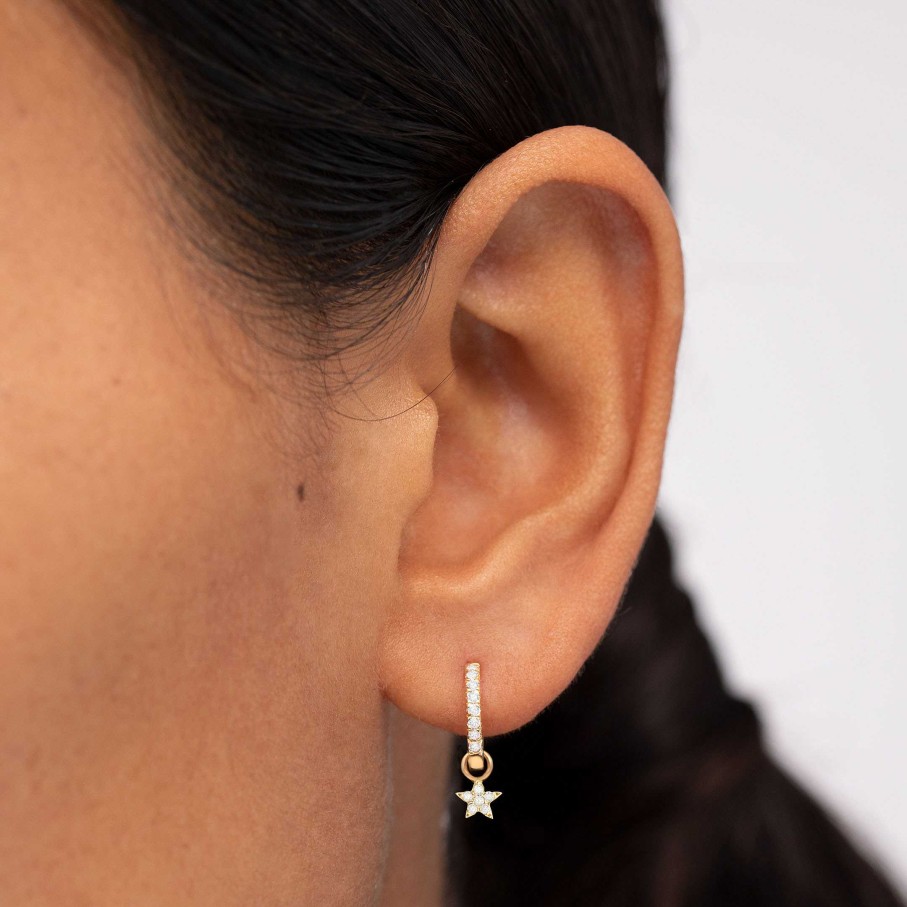 Piercings Mumit | Charm Estrella Moon Diamonds En Oro Amarillo De 18 Kt